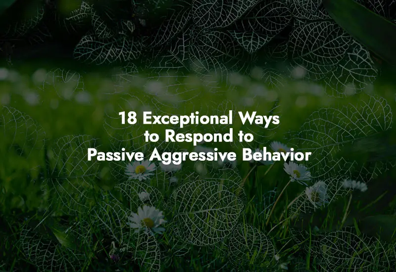 How to respond to Passive Aggressive Behavior