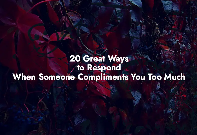 How to respond to When Someone Compliments You Too Much