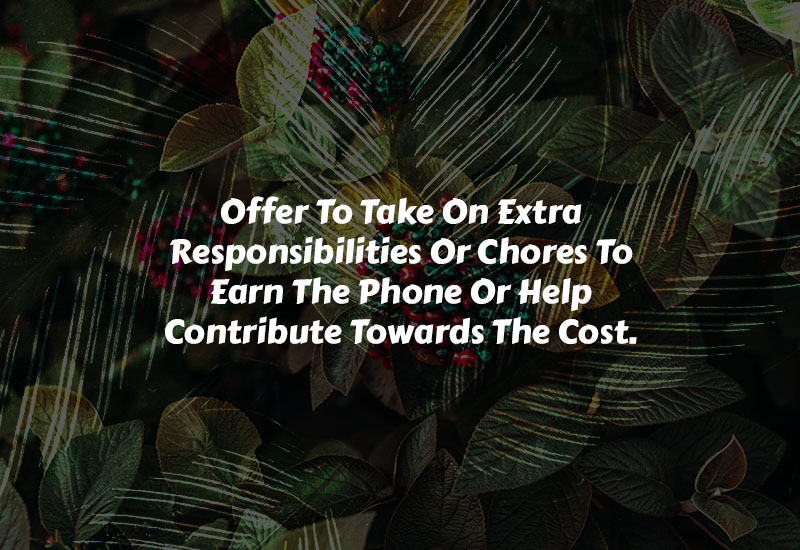 Offer To Take On Extra Responsibilities Or Chores To Earn The Phone Or Help Contribute Towards The Cost