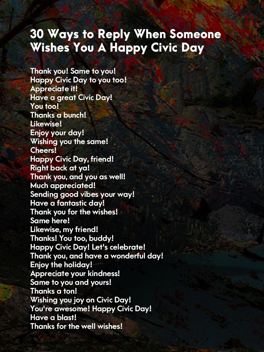 Ways to Reply When Someone Wishes You A Happy Civic Day