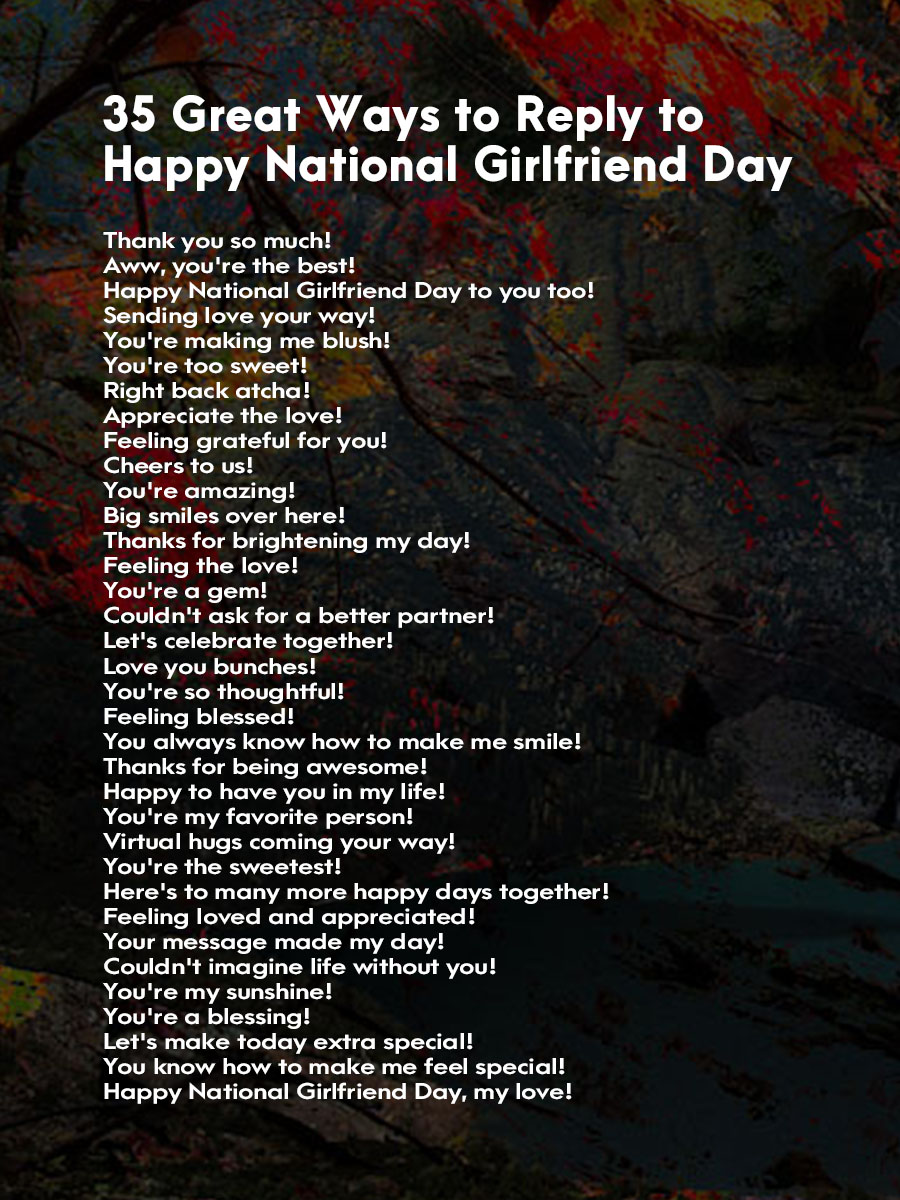 Ways to Reply to Happy National Girlfriend Day