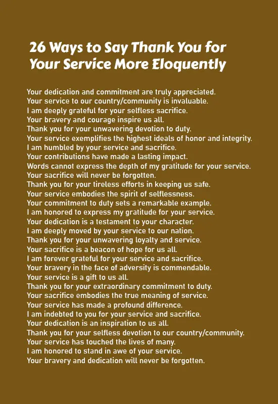 Ways to Say Thank You for Your Service More Eloquently