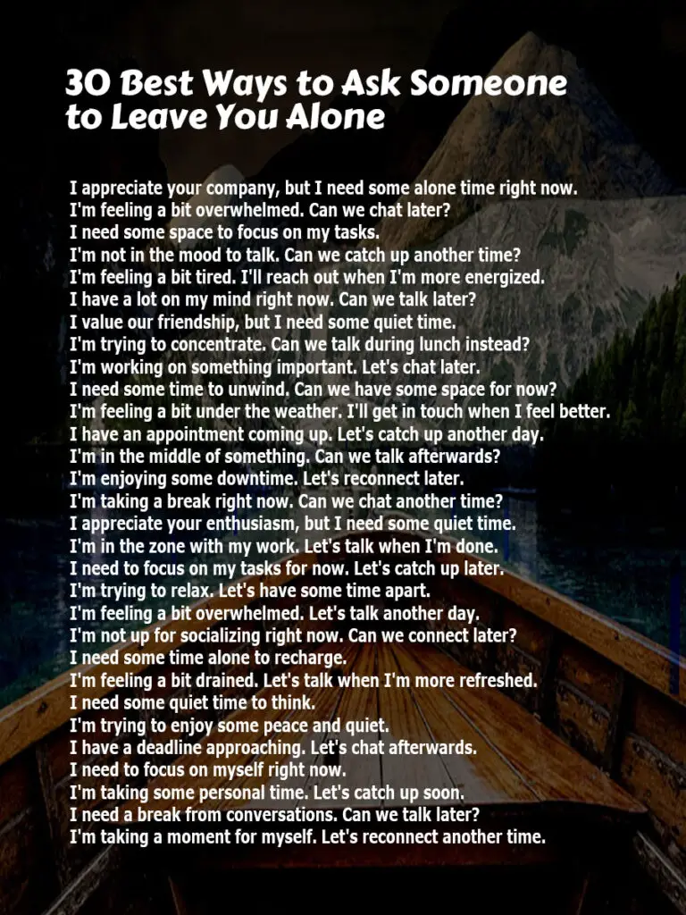 Ask Someone to Leave You Alone