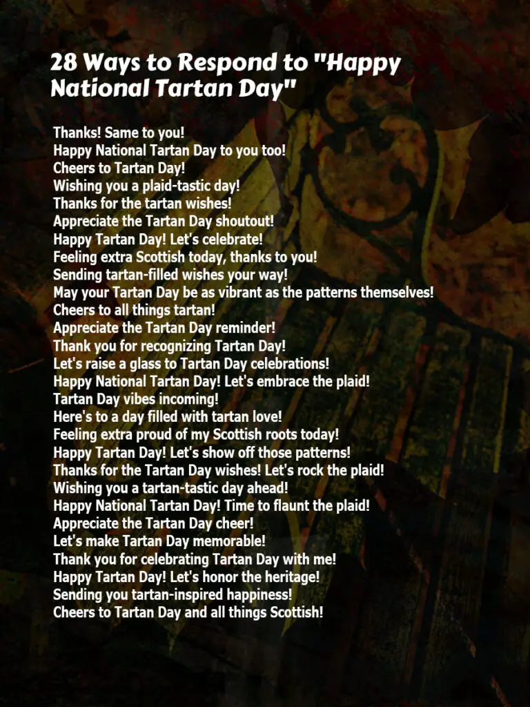 Respond to Happy National Tartan Day