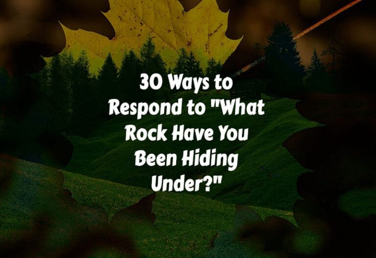 How to Respond to What Rock Have You Been Hiding Under