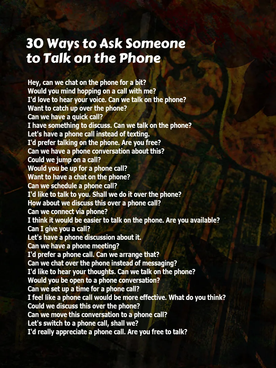 Asking Someone to Talk on the Phone