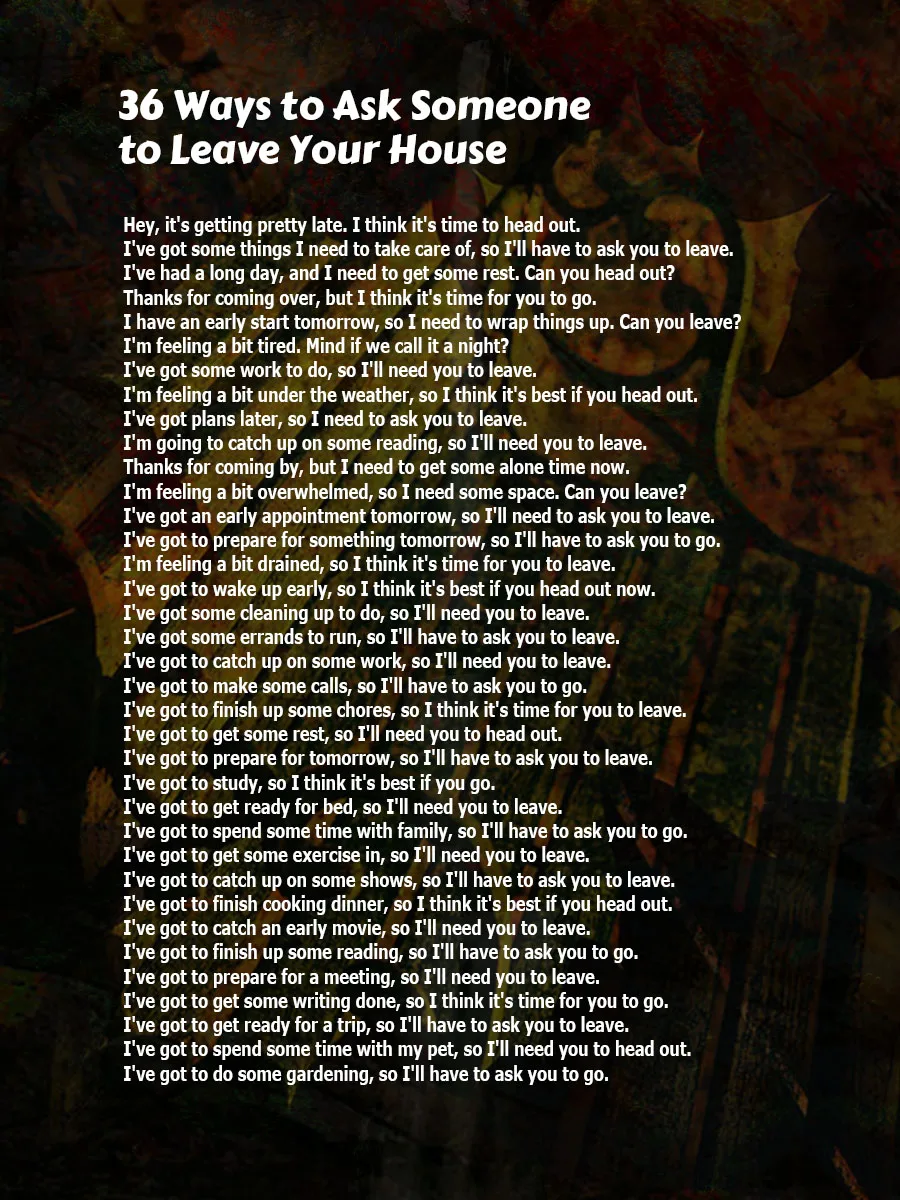 Ask Someone to Leave Your House