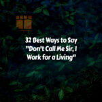 How to Say Don't Call Me Sir, I Work for a Living