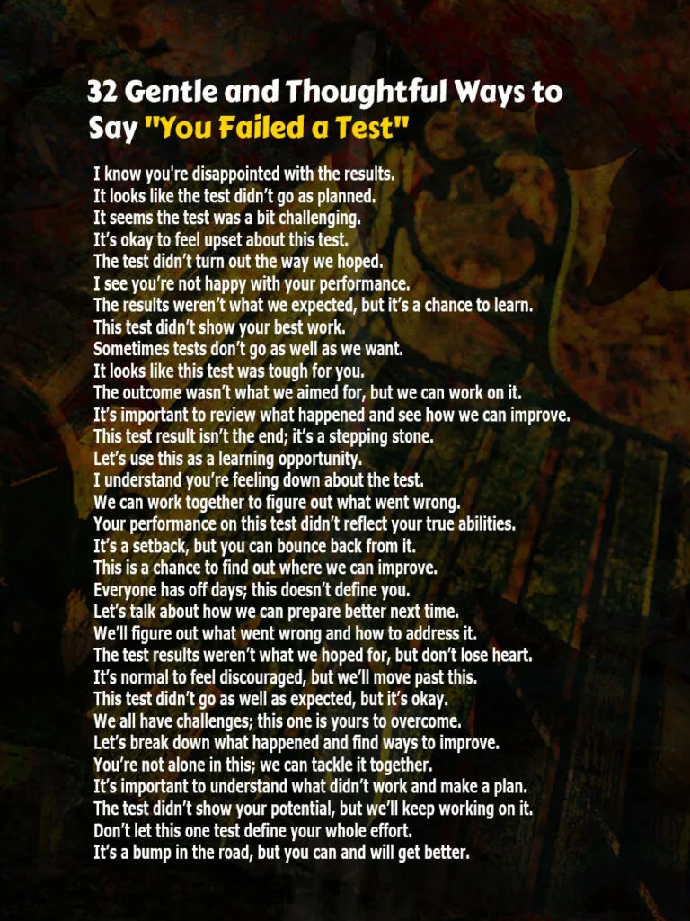 Best way to Say You Failed a Test