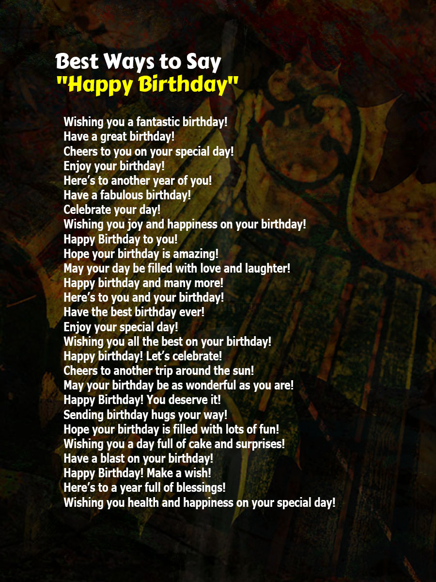 Different Ways to Say Happy Birthday