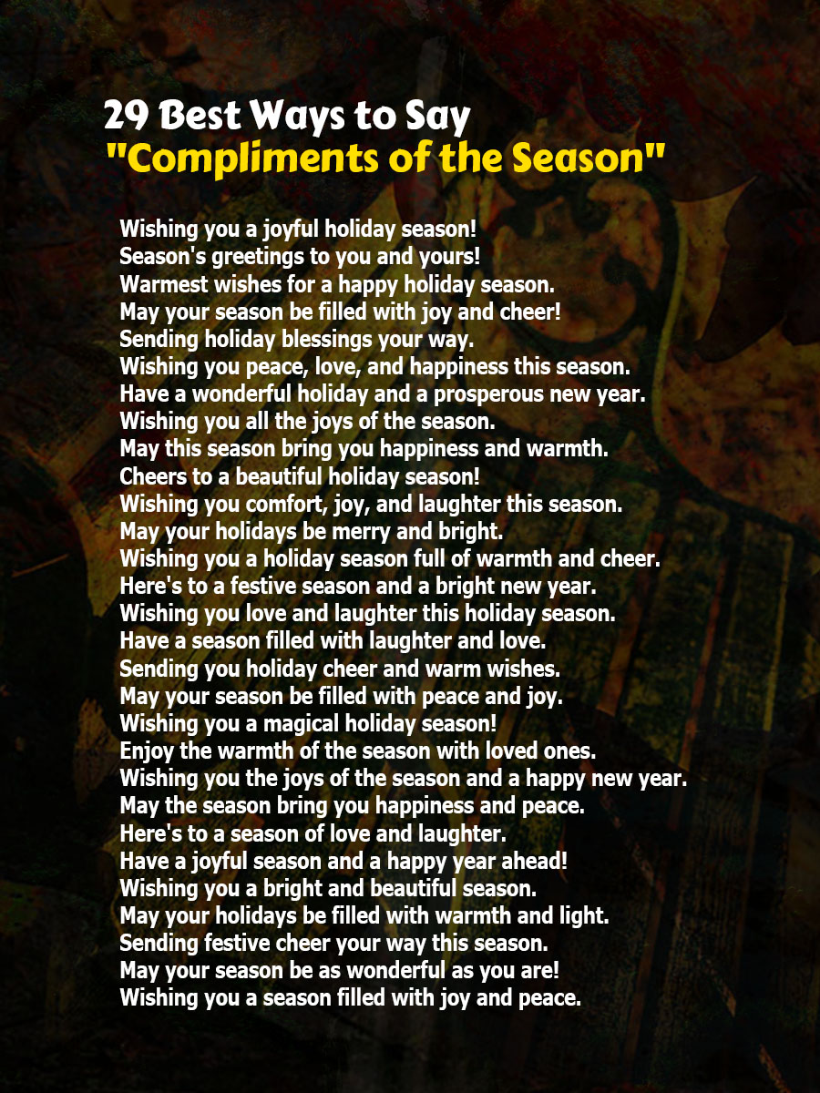 Best Ways to Say Compliments of the Season