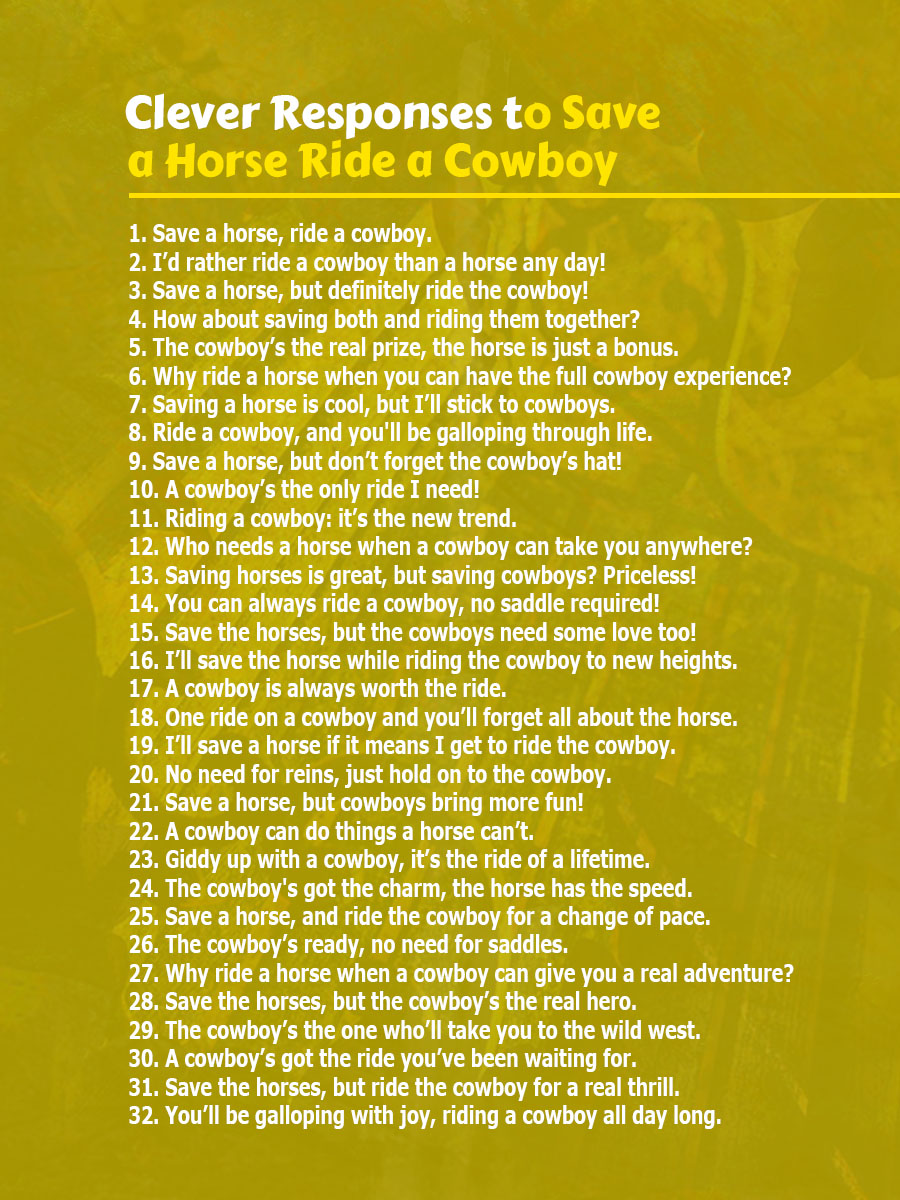 Respond to save a horse ride a cowboy