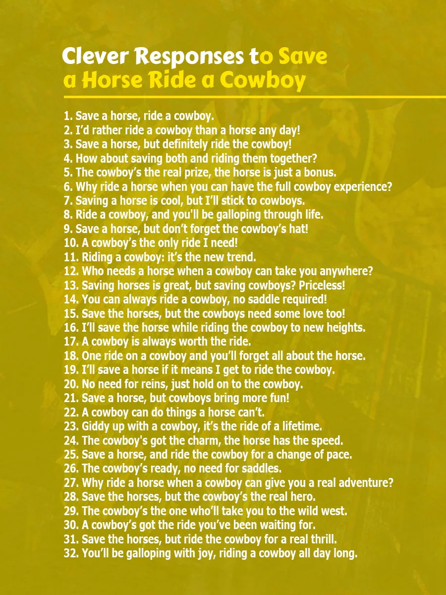 Respond to save a horse ride a cowboy