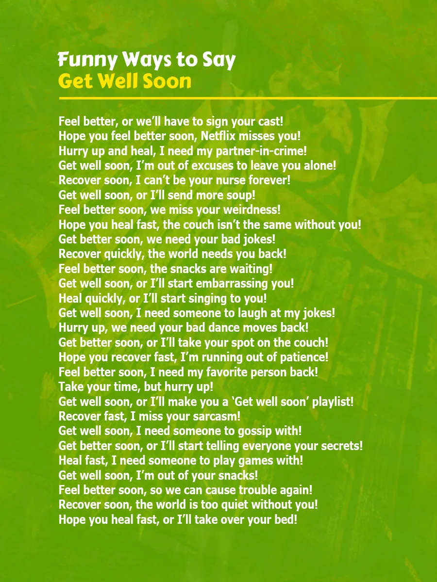 Fun Ways to Say Get Well Soon