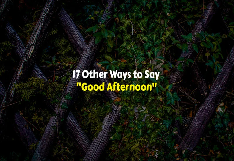 Other Ways to Say Good Afternoon