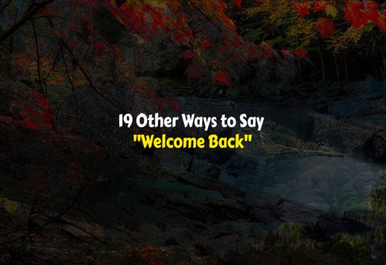 Other Ways to Say Welcome Back