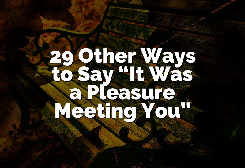 29 Other Ways to Say “It Was a Pleasure Meeting You”