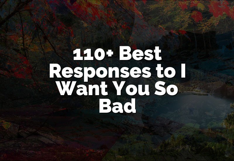 110+ Best Responses to I Want You So Bad