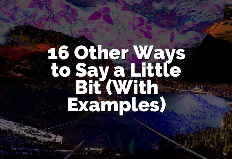 16 Other Ways to Say a Little Bit (With Examples)