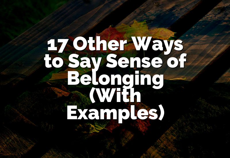 17 Other Ways to Say Sense of Belonging (With Examples)