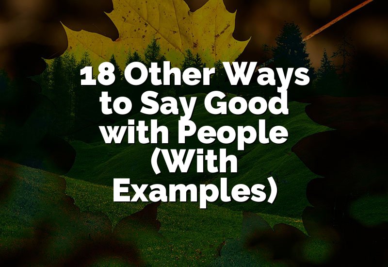 18 Other Ways to Say Good with People (With Examples)