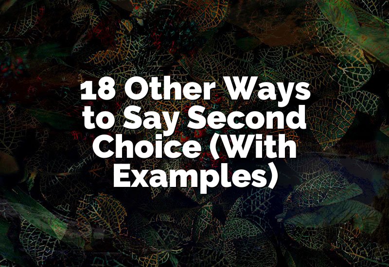18 Other Ways to Say Second Choice (With Examples)