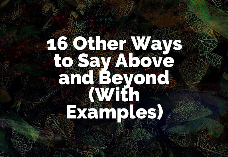 16 Other Ways to Say Above and Beyond (With Examples)