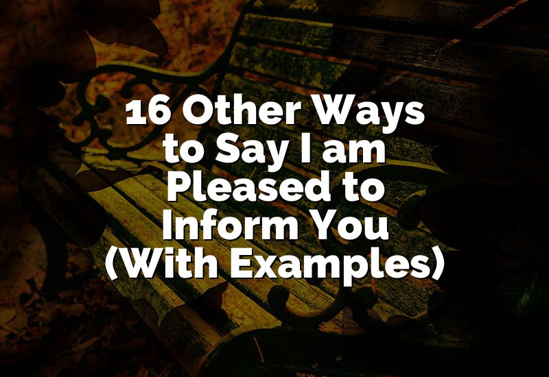 16 Other Ways to Say I am Pleased to Inform You (With Examples)