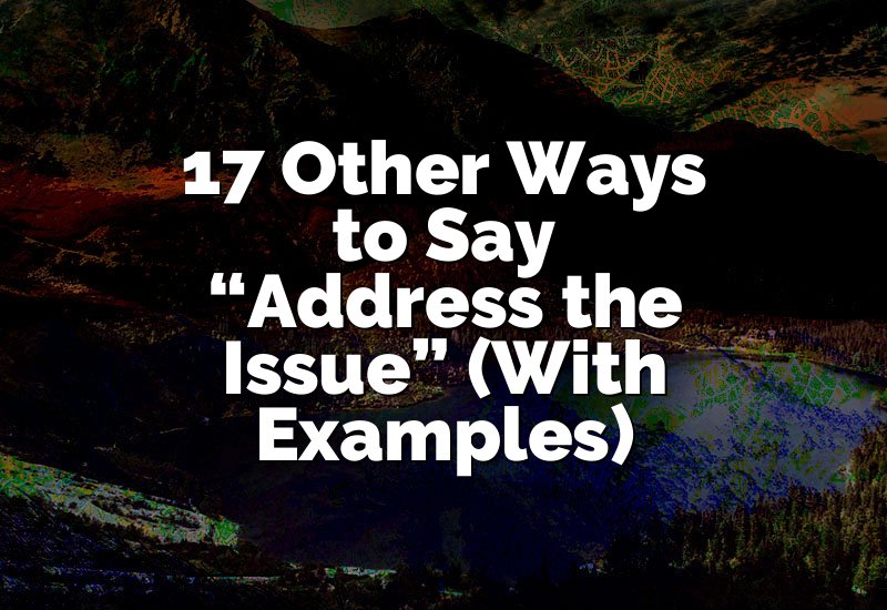 17 Other Ways to Say “Address the Issue” (With Examples)