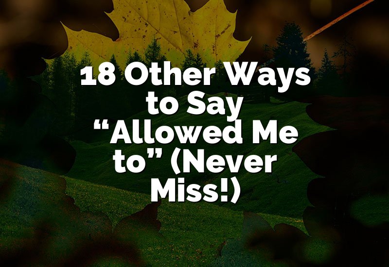 18 Other Ways to Say Allowed Me to (Never Miss!)