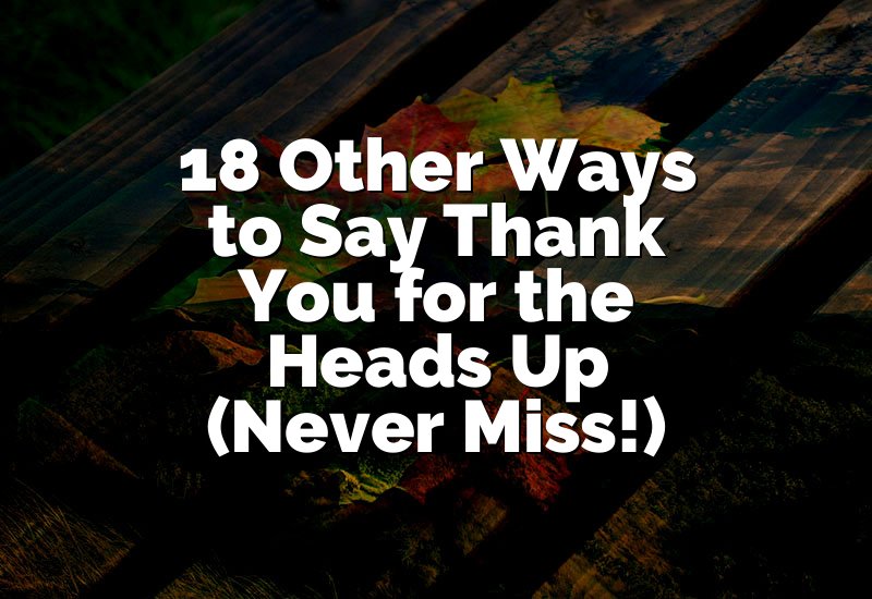 18 Other Ways to Say Thank You for the Heads Up (Never Miss!)