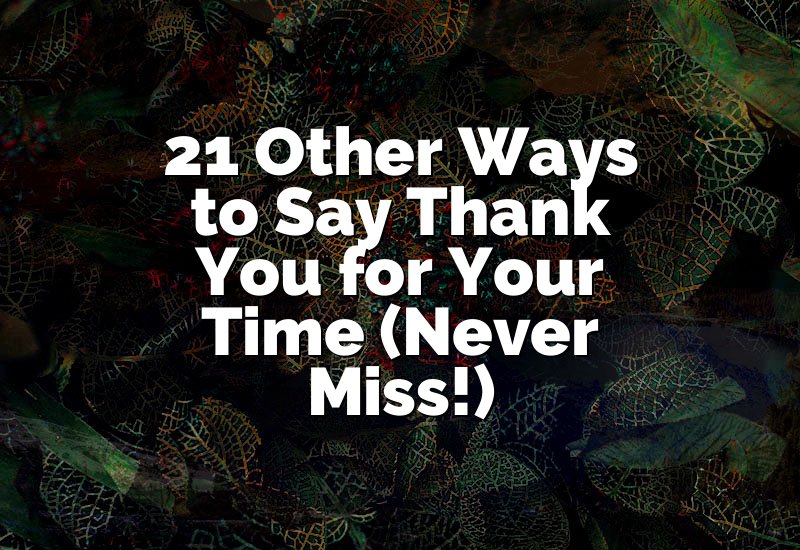 21 Other Ways to Say Thank You for Your Time (Never Miss!)