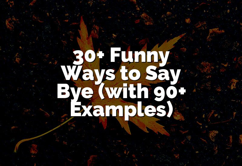 30+ Funny Ways to Say Bye (with 90+ Examples)